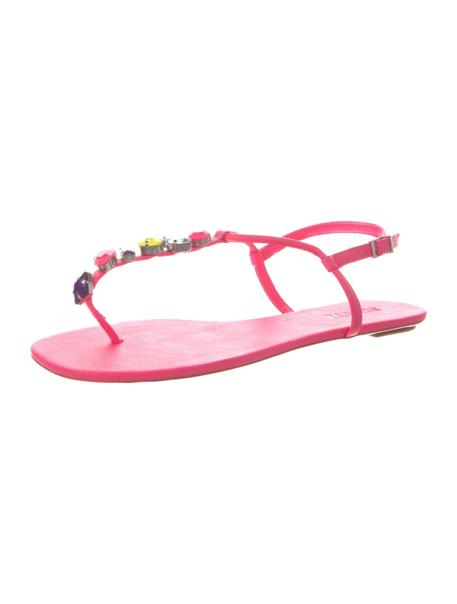 Schutz Leather T-Strap Sandals