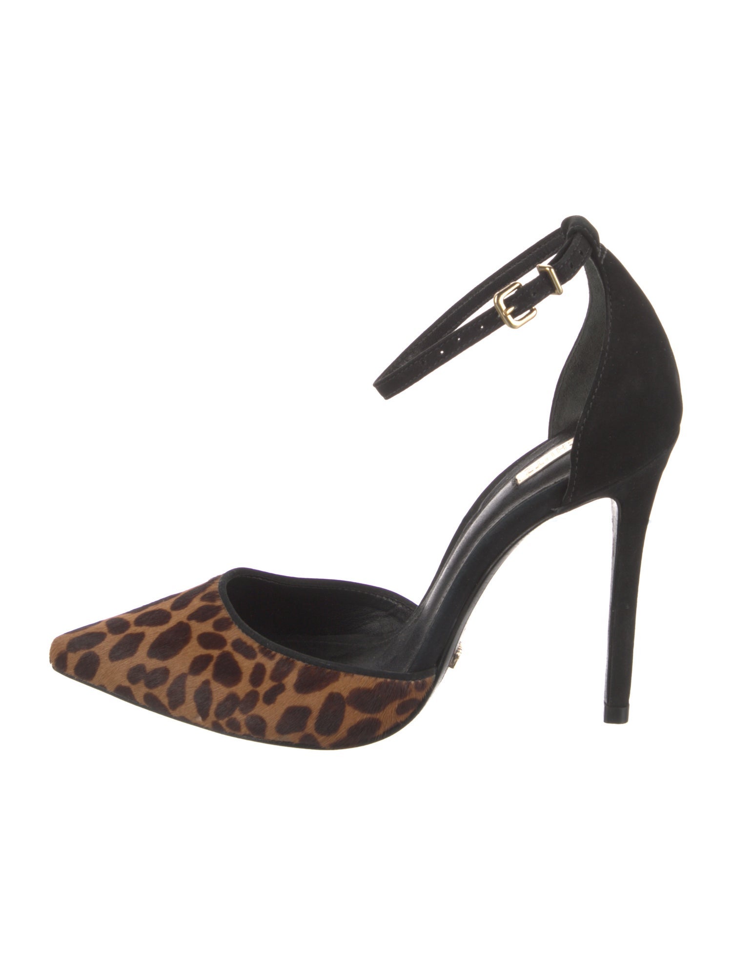 Schutz Suede Animal Print D'Orsay Pumps