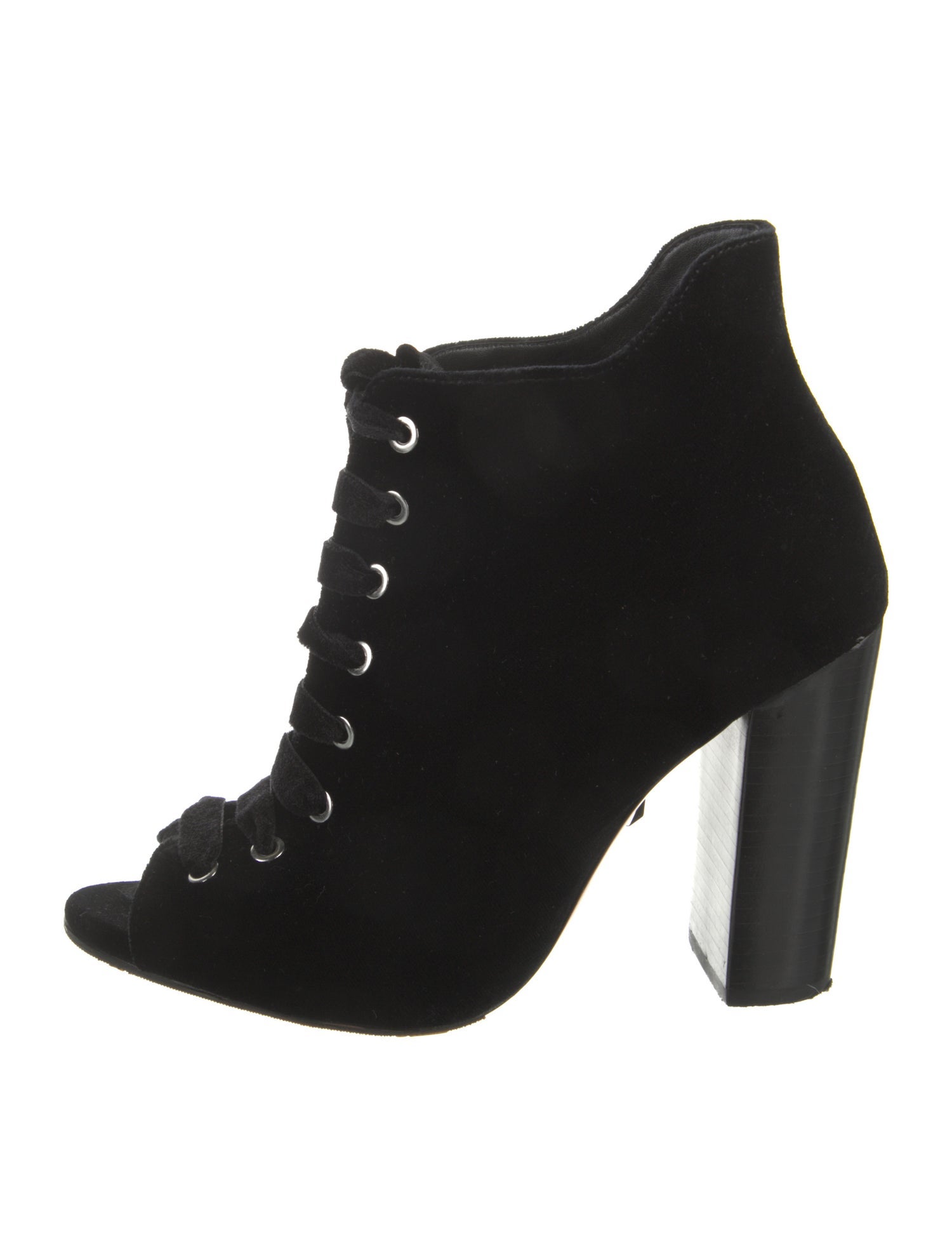 Schutz Velvet Lace-Up Boots