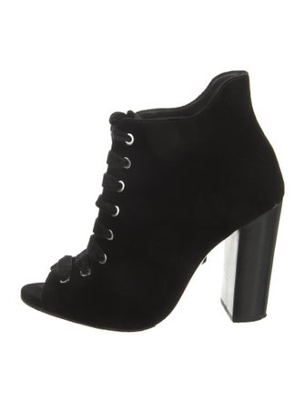Schutz Velvet Lace-Up Boots