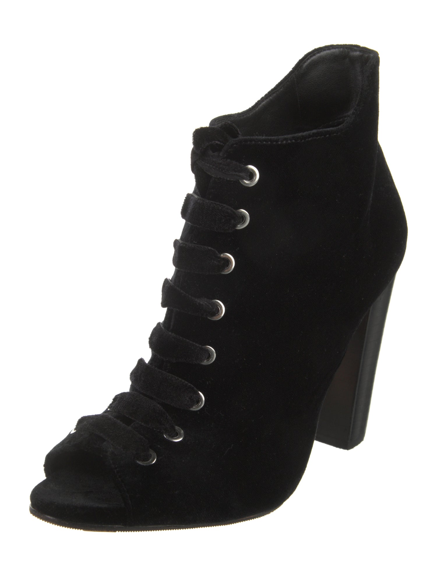 Schutz Velvet Lace-Up Boots