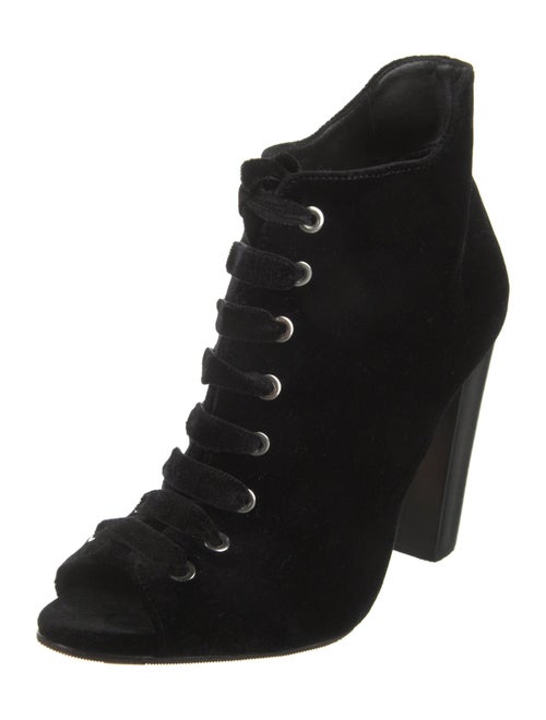 Schutz Velvet Lace-Up Boots