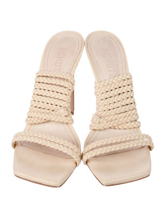 Schutz Leather Braided Accents Sandals