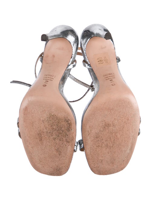 Schutz Leather Animal Print Sandals