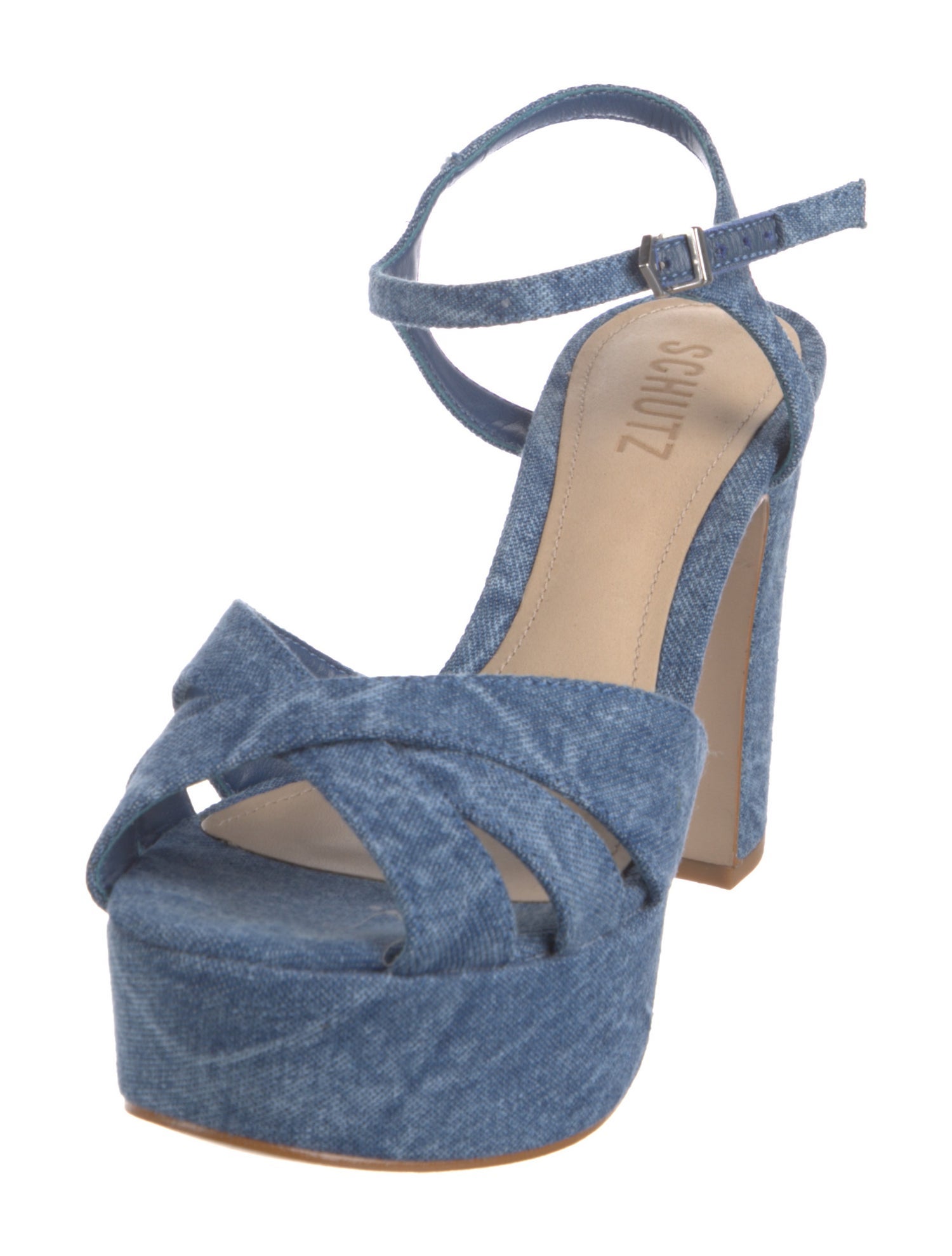 Schutz Denim Sandals