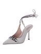 Schutz Leather Chain-Link Accents Slingback Pumps
