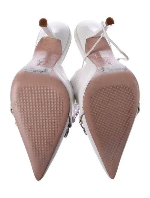 Schutz Leather Chain-Link Accents Slingback Pumps