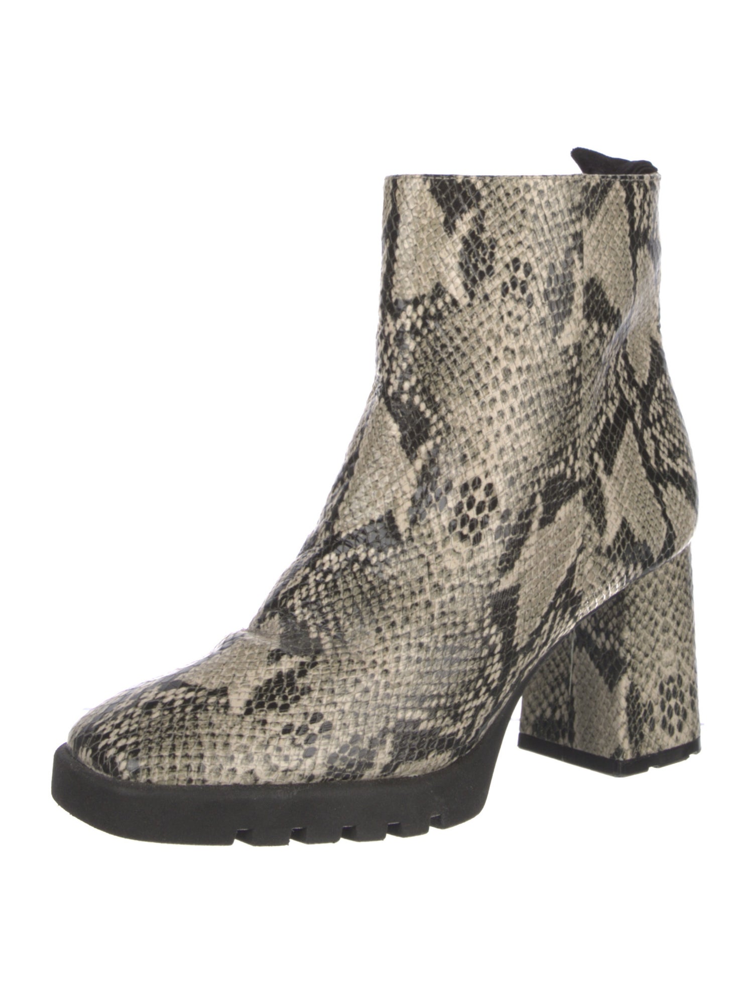 Schutz Snakeskin Animal Print Boots