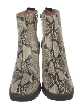Schutz Snakeskin Animal Print Boots