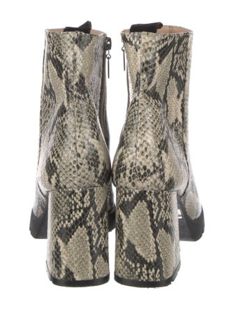 Schutz Snakeskin Animal Print Boots