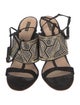 Schutz Suede Printed T-Strap Sandals