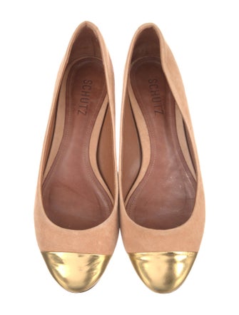 Schutz Suede Colorblock Pattern Flats