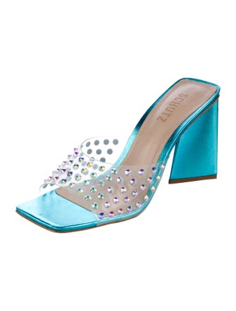 Schutz Crystal Embellishments Mules
