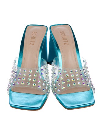 Schutz Crystal Embellishments Mules