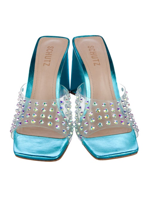 Schutz Crystal Embellishments Mules
