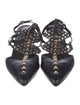 Schutz Leather Studded Accents T-Strap Pumps
