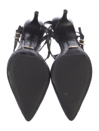 Schutz Leather Studded Accents T-Strap Pumps