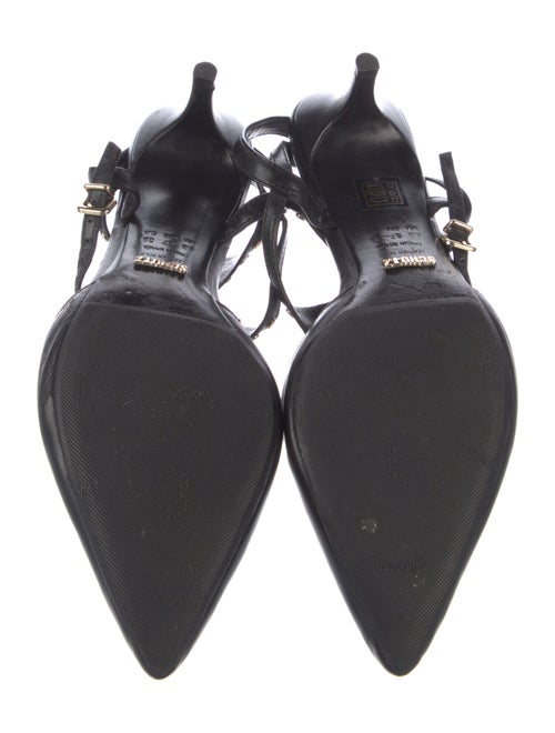 Schutz Leather Studded Accents T-Strap Pumps