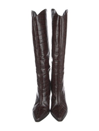 Schutz Crocodile Riding Boots