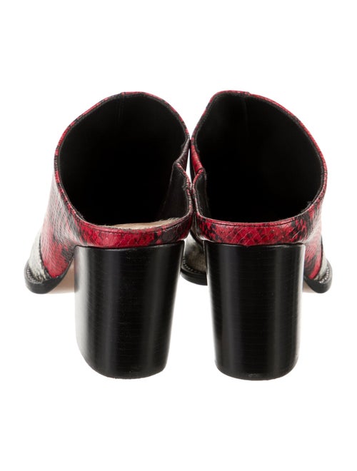Schutz Embossed Leather Animal Print Mules