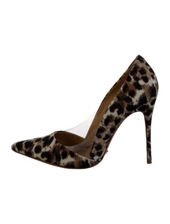 Schutz Satin Animal Print Pumps