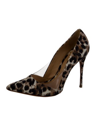 Schutz Satin Animal Print Pumps