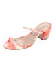 Schutz Leather Tie-Dye Print Slides