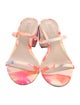 Schutz Leather Tie-Dye Print Slides