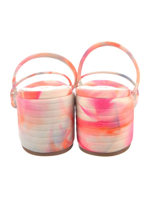 Schutz Leather Tie-Dye Print Slides