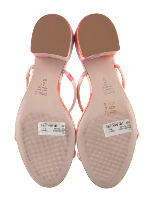 Schutz Leather Tie-Dye Print Slides