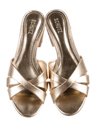 Schutz Leather Slides