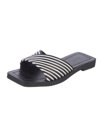 Schutz Leather Printed Slides