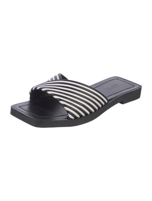 Schutz Leather Printed Slides