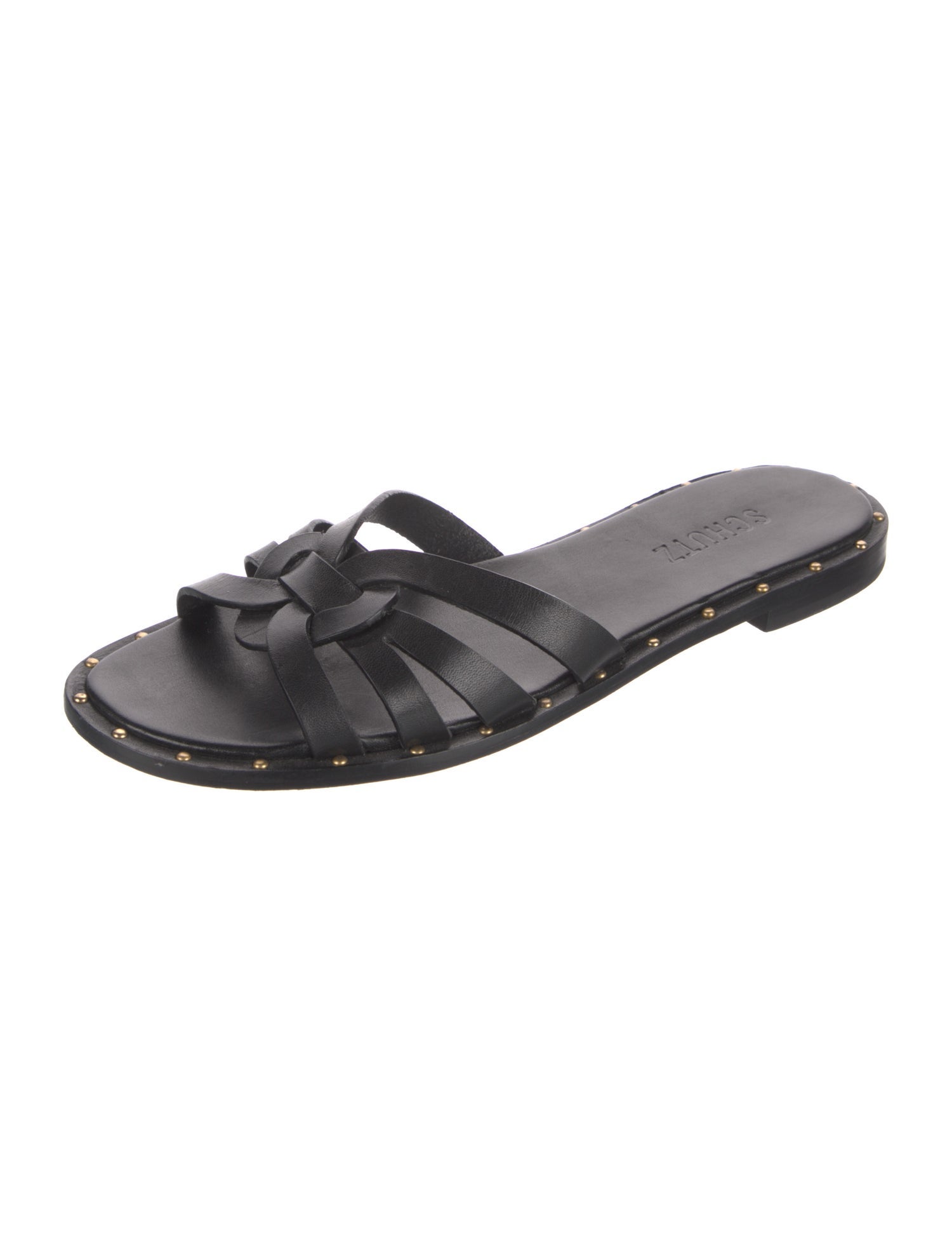 Schutz Leather Slides