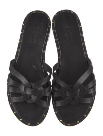 Schutz Leather Slides