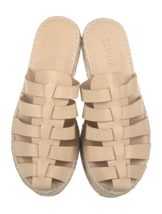 Schutz Leather Espadrilles