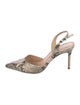 Schutz Embossed Leather Animal Print Slingback Pumps