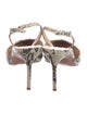 Schutz Embossed Leather Animal Print Slingback Pumps