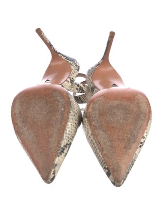 Schutz Embossed Leather Animal Print Slingback Pumps