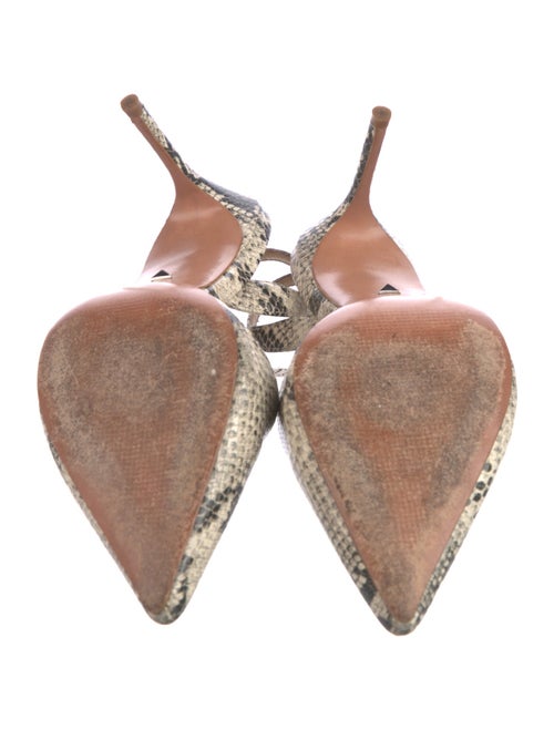 Schutz Embossed Leather Animal Print Slingback Pumps