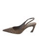 Schutz Leather Animal Print Slingback Pumps