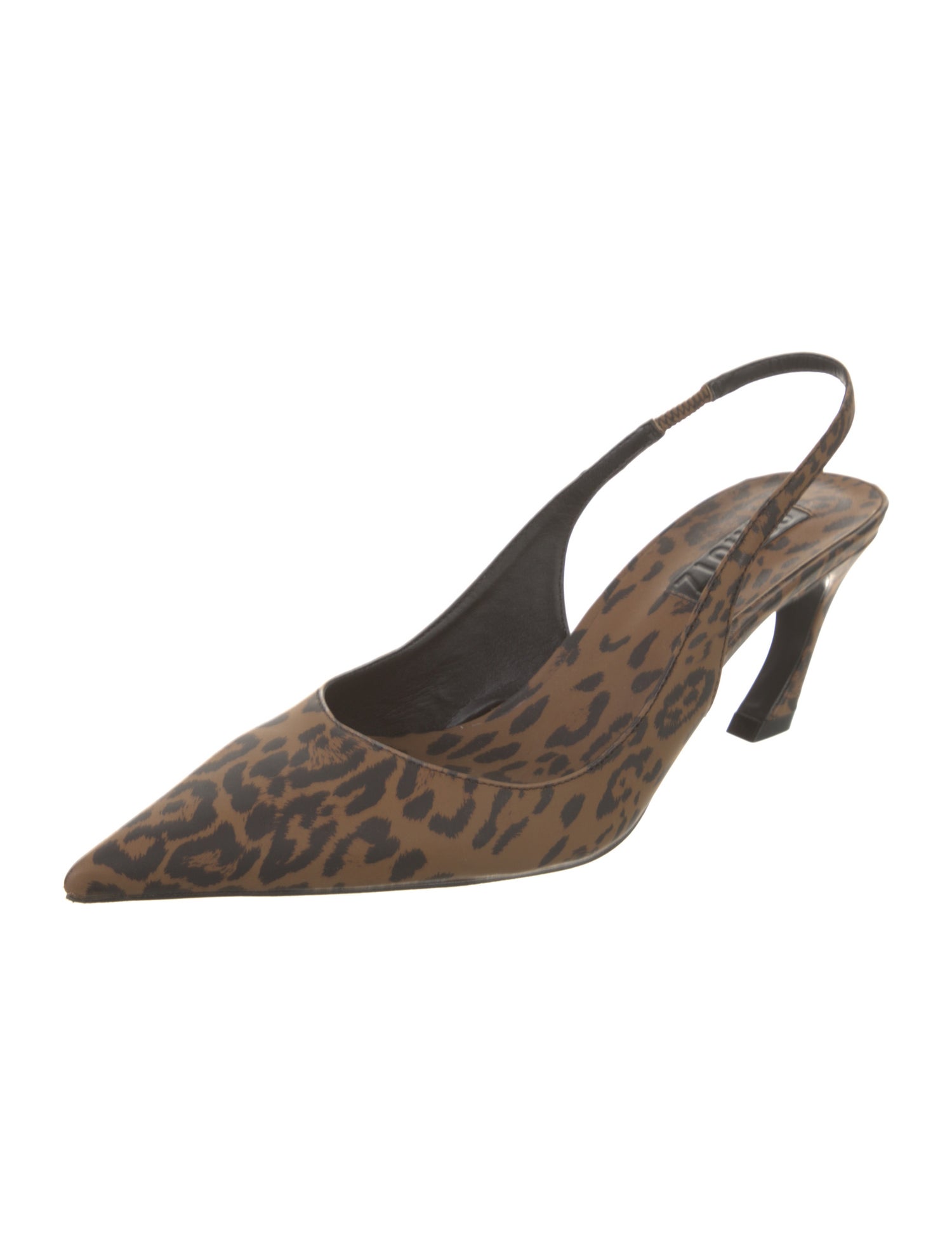 Schutz Leather Animal Print Slingback Pumps