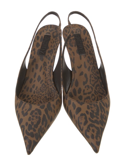 Schutz Leather Animal Print Slingback Pumps