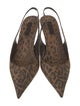 Schutz Leather Animal Print Slingback Pumps