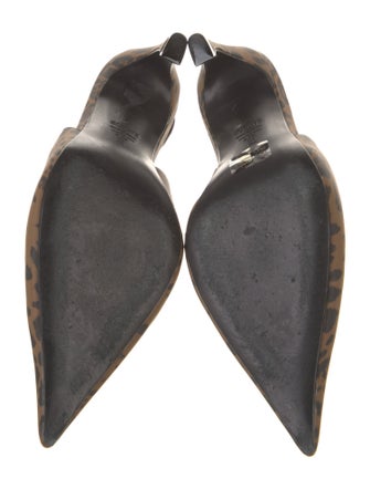 Schutz Leather Animal Print Slingback Pumps