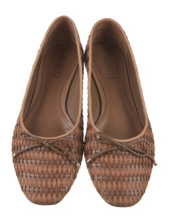 Schutz Leather Printed Ballet Flats