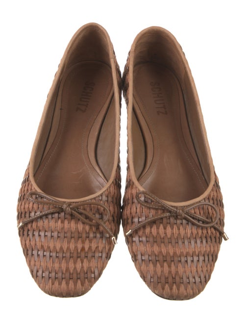 Schutz Leather Printed Ballet Flats