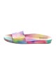 Schutz Leather Colorblock Pattern Slides