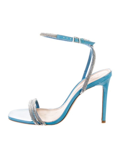Schutz Patent Leather Crystal Embellishments Sandals
