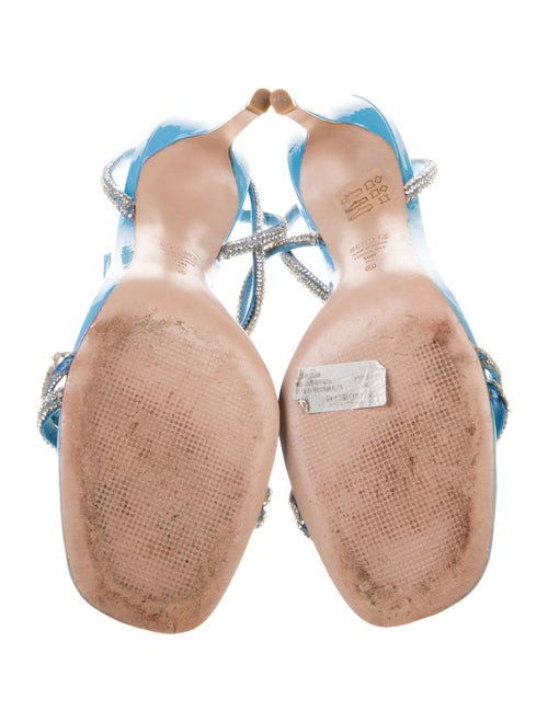 Schutz Patent Leather Crystal Embellishments Sandals